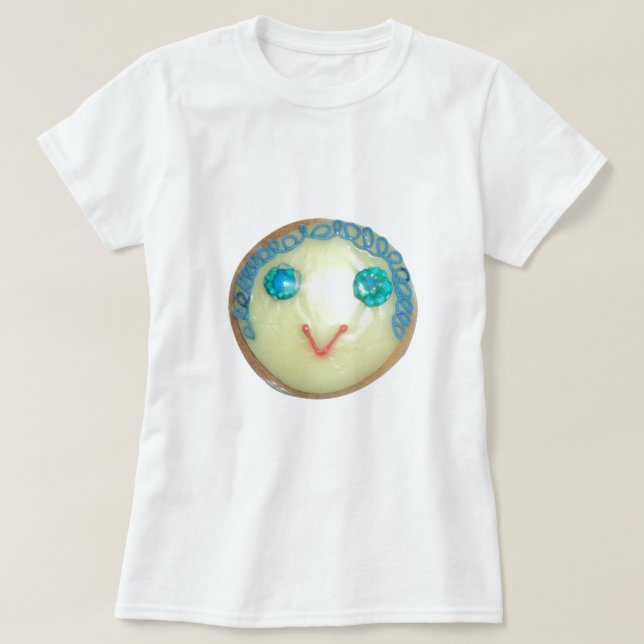 Camiseta Impressão/Gráfico de Cabelo Azul Emoji Art (Frente do Design)