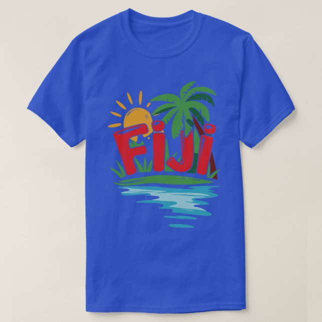 Camiseta Impressão Gráfico de Paraíso de Ilha Tropical (Frente do Design)