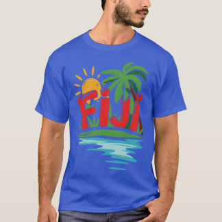 Camiseta Impressão Gráfico de Paraíso de Ilha Tropical