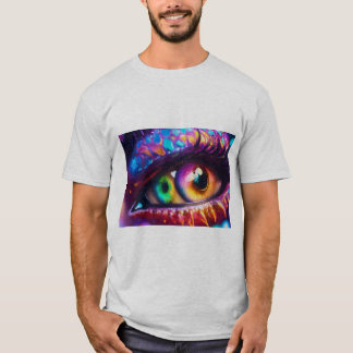 Camiseta Impressão gráfico dividido por cima