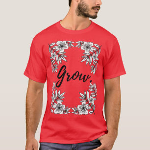 Camiseta Impressão gráfico Floral do Grow