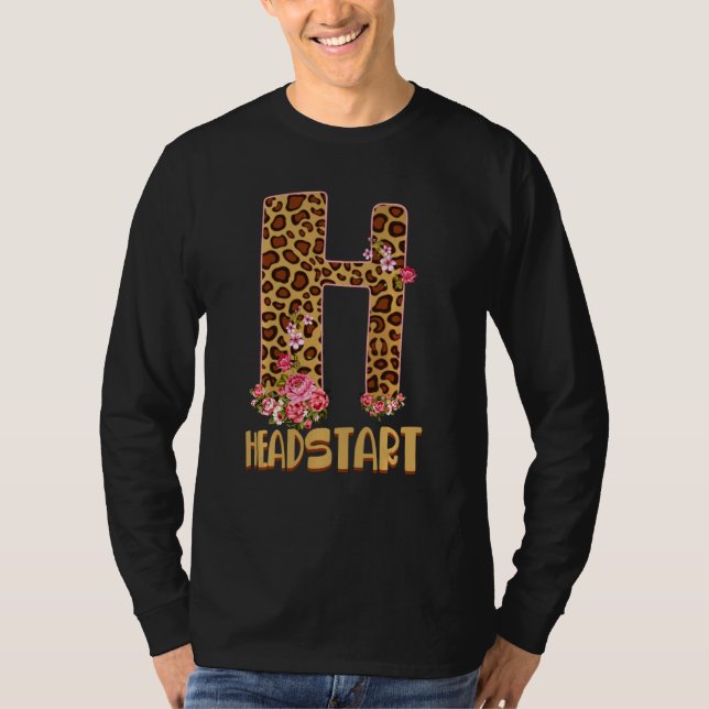 Camiseta Impressão Leopard Engraçada e Flores Legal (Frente)