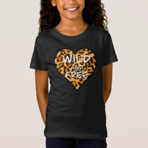 Camiseta Impressão Leopardo  coração selvagem e coraçã