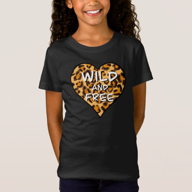 Camiseta Impressão Leopardo | coração selvagem e coração li (Frente)