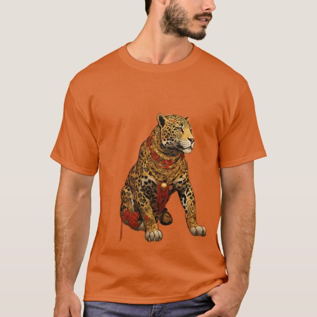 Camiseta Impressão leopardo em t-shirt do designer (Frente)