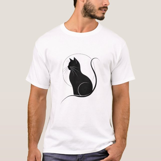 Camiseta Impressão minimalista de silicone preto (Frente)