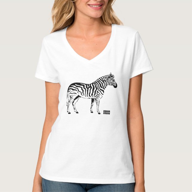 Camiseta Impressão moderna de design zebra para seu branco (Frente)