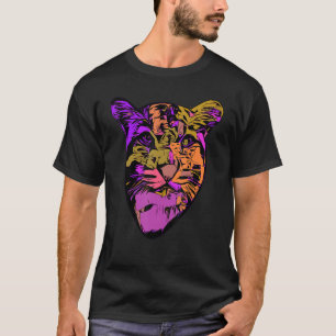 Camiseta Impressão na cabeça do predador-leopardo impressão