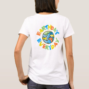 Camiseta Impressão nas costas - Dia da Terra todos os dias
