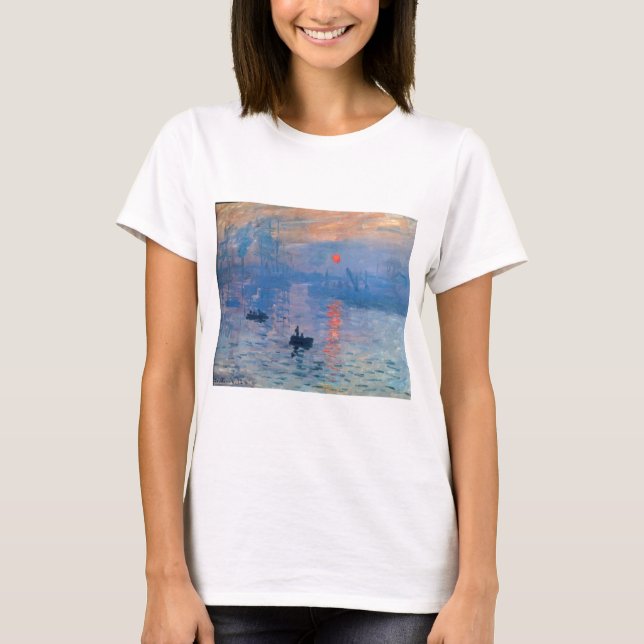 Camiseta Impressão, nascer do sol por Claude Monet (Frente)
