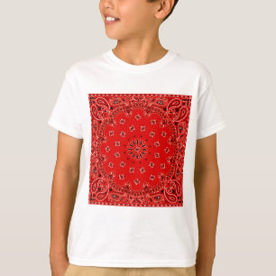 Camiseta Impressão ocidental vermelho do lenço do Bandana