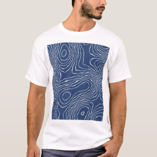 Camiseta Impressão Orgânico Topográfico da Linha da Terra.