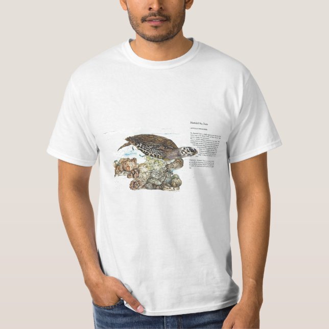 Camiseta Impressão Pintado com Tartaruga Ameaçada (Frente)