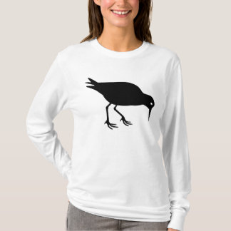 Camiseta Impressão preto do pássaro do borrelho