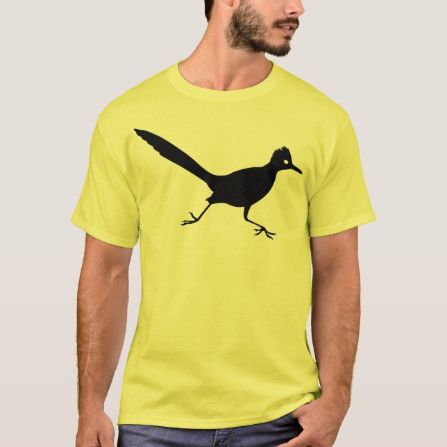 Camiseta Impressão preto do pássaro do Roadrunner (Frente)