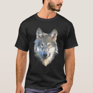 Camiseta Impressão Realista em Animais do Lobo Branco