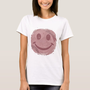 Camiseta Impressão Rosto Feliz em Prata Dinâmico
