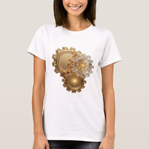 Camiseta Impressão SISTEMA DE ENGRENAGENS DORADAS Chic Gold