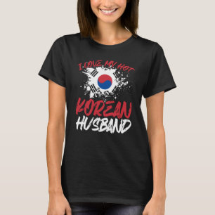 Camiseta Impressão traseira Eu Amo Meu Marido Coreano Quent