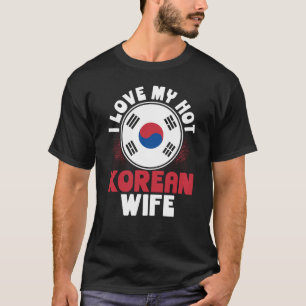 Camiseta Impressão traseira Eu Amo Minha Quente Esposa Core
