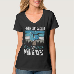 Camiseta Impressão traseira Fácilmente Distraído Por Caixas