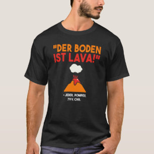 Camiseta Impressão traseira O fundo é lava vulcão Vesúvio e