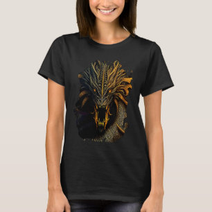 Camiseta Impressão traseira O poderoso dragão de fantasia d