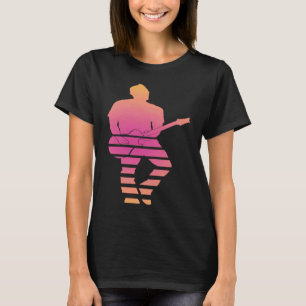 Camiseta Impressão Traseira Vintage Retro Rock & Roll Músic