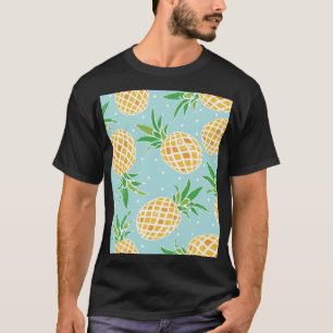 Camiseta Impressão Tropical de Abacaxi sem costura