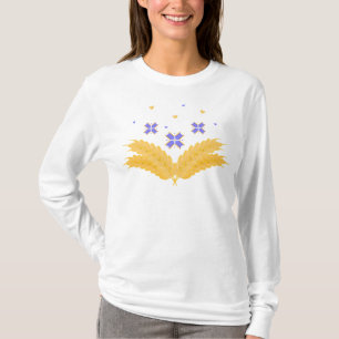 Camiseta Impressão ucraniano - bordados e grãos