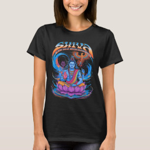 Camiseta Impressão Vintage Shiva Deus Hindu Espiritual