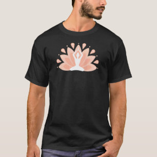 Camiseta Impressão Yoga da Meditação de Mulheres Lotus