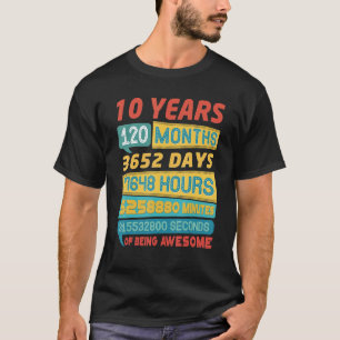 Camiseta Impressionante 10 anos Vintage 10º aniversário