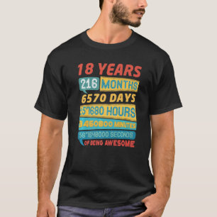 Camiseta Impressionante 18 anos Vintage 18º aniversário 1