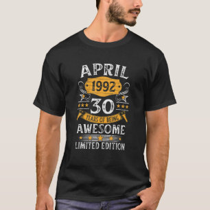 Camiseta Impressionante 30 de 30 anos abril de 1992