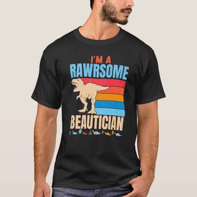 Camiseta Impressionante Beauticista Dinossaur Hair Stylist  (Frente)