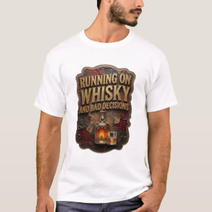 Camiseta Impressionante CORRENDO COM UÍSQUE E MÁS DECISÕES
