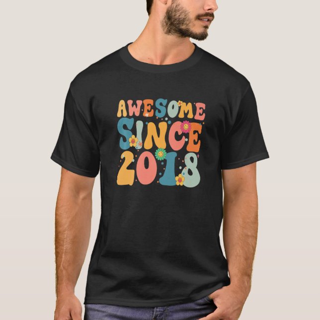 Camiseta Impressionante De 5 Anos Desde 2018 5 Birthday Gir (Frente)