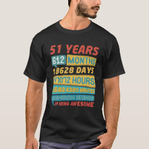 Camiseta Impressionante Edição Limitada Vintage 51 Anos De