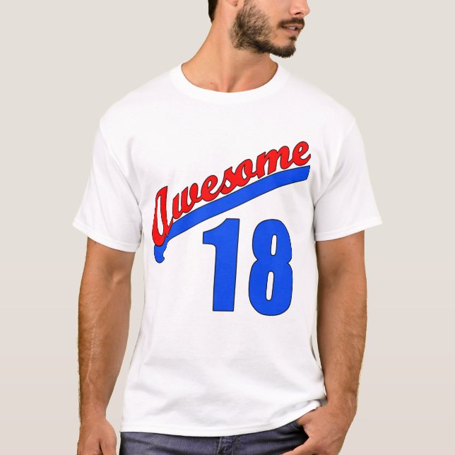 Camiseta Impressionante em 18 anos de 18o aniversário velho (Frente)