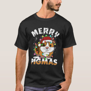 Camiseta Impressionante Guiné Pig Santa Hat natal leve PJ