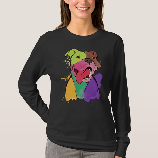 Camiseta Impressionante Pitbull Pit Bull Terrier Impressão (Frente)