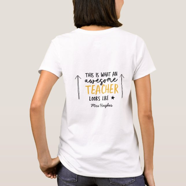 Camiseta Impressionante professor e moderna tipografia (Verso)