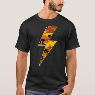 Camiseta Impressionante Retro Queda Laranja Camo Lightning 