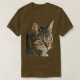 Camiseta Impressionante Tabby Cat Pet Retrato Marrom (Frente do Design)