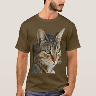 Camiseta Impressionante Tabby Cat Pet Retrato Marrom