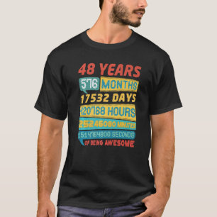 Camiseta Impressionante Vintage de 48 anos 48 anos Aniversá