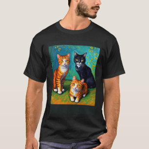 Camiseta Impressionismo Impressionista Surreal Gatos 2