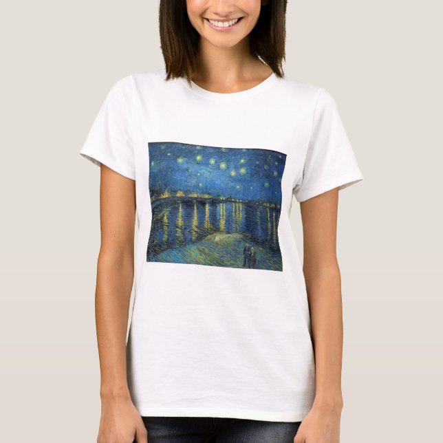 Camiseta Impressionismo Vincent Van Gogh Starry Night (Frente)