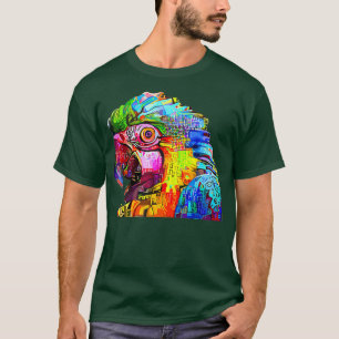 Camiseta Impressionista Grafite Parrot Bird Abstrato
